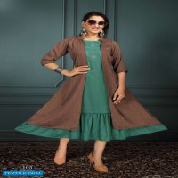 Mohey Wholesale Anarkali Kurti With Attached Jacket Catalogs