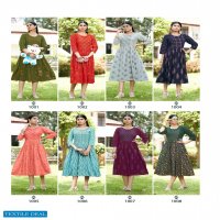 BONIE LIPIKA VOL 7 HEAVY RAYON THREAD WORK IN TOP WITH A COMBINATION OF THREAD WORK AND PRINTS KURTI
