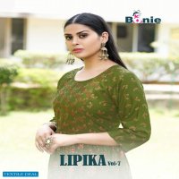 BONIE LIPIKA VOL 7 HEAVY RAYON THREAD WORK IN TOP WITH A COMBINATION OF THREAD WORK AND PRINTS KURTI