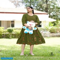 BONIE LIPIKA VOL 7 HEAVY RAYON THREAD WORK IN TOP WITH A COMBINATION OF THREAD WORK AND PRINTS KURTI
