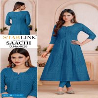 Starlink Saachi Wholesale Schiffli Work Anarkali Kurtis