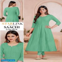 Starlink Saachi Wholesale Schiffli Work Anarkali Kurtis