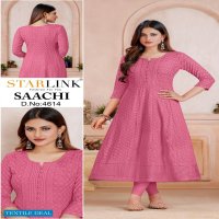 Starlink Saachi Wholesale Schiffli Work Anarkali Kurtis