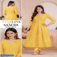 Starlink Saachi Wholesale Schiffli Work Anarkali Kurtis