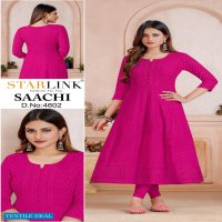 Starlink Saachi Wholesale Schiffli Work Anarkali Kurtis