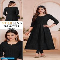 Starlink Saachi Wholesale Schiffli Work Anarkali Kurtis