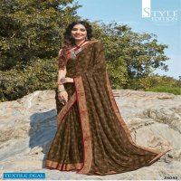 Subhash Jalpari Wholesale Pure Chinon Satin Designer Blouse Sarees