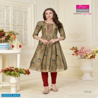 DIYA FASHION SAMORA VOL 1 NAIRA CUT KURTI STREACHABLE PANT SET