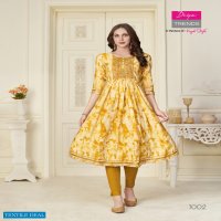 DIYA FASHION SAMORA VOL 1 NAIRA CUT KURTI STREACHABLE PANT SET