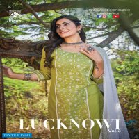 KIANA LUCKNOWI VOL 3 PURE COTTON TOP WITH BOTTOM AND DUPATTA SET