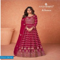 AASHIRWAD PRESENT KHAAS GEORGETTE FREE SIZE STITCH LONG PARTY WEAR WEDDING DRESSES