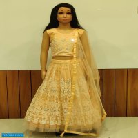 Alka Idika Wholesale Real Mirror Work Kids Lehengas