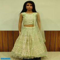 Alka Idika Wholesale Real Mirror Work Kids Lehengas