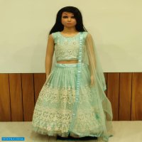 Alka Idika Wholesale Real Mirror Work Kids Lehengas