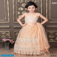 Alka Idika Wholesale Real Mirror Work Kids Lehengas