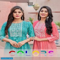 Blue Hill Colors Wholesale 14 Kg Reyon Long Kurtis