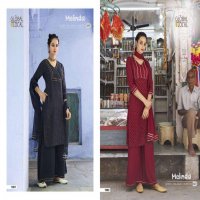 MELINDA BY GLOBAL LOCAL RAYON READYMADE KURTI WITH PLAZZO AND DUPATTA