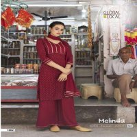 MELINDA BY GLOBAL LOCAL RAYON READYMADE KURTI WITH PLAZZO AND DUPATTA
