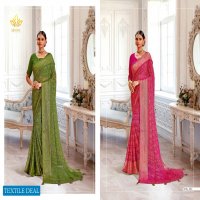 Hrishi Swarna Wholesale 40 40 Chiffon Viscose Patta Sarees