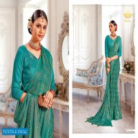 Hrishi Swarna Wholesale 40 40 Chiffon Viscose Patta Sarees