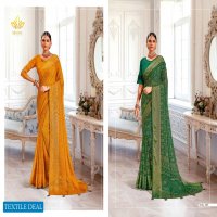 Hrishi Swarna Wholesale 40 40 Chiffon Viscose Patta Sarees