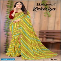 Stylewell Leheriya Wholesale Leheriya Print On Georgette Sarees
