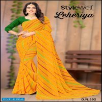 Stylewell Leheriya Wholesale Leheriya Print On Georgette Sarees