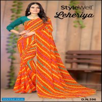 Stylewell Leheriya Wholesale Leheriya Print On Georgette Sarees