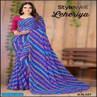 Stylewell Leheriya Wholesale Leheriya Print On Georgette Sarees