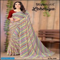 Stylewell Leheriya Wholesale Leheriya Print On Georgette Sarees