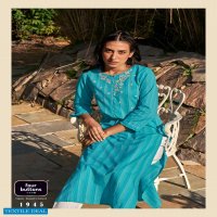 Four Buttons Kaaya Wholesale Pure Cotton Woven Stripes Long Kurtis Catalogs