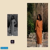 Four Buttons Kaaya Wholesale Pure Cotton Woven Stripes Long Kurtis Catalogs