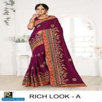 Ronisha Rich Look Wholesale Vichitra Silk With Work Sarees