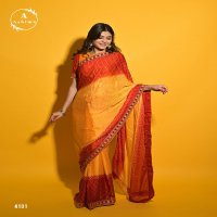 Ashima LP Ashima Wholesale Moss Chiffon Bandhani Print Sarees