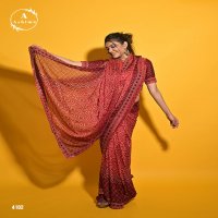Ashima LP Ashima Wholesale Moss Chiffon Bandhani Print Sarees