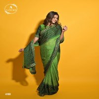Ashima LP Ashima Wholesale Moss Chiffon Bandhani Print Sarees