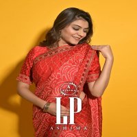 Ashima LP Ashima Wholesale Moss Chiffon Bandhani Print Sarees