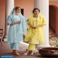 Kalki Mul Mul Wholesale Full Stitched Kurti Pant And Dupatta Catalogs