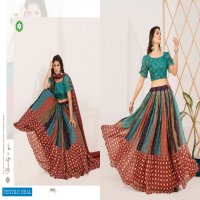Shee Star Trendy Floral Wholesale Silk Fabrics indian Lehengas
