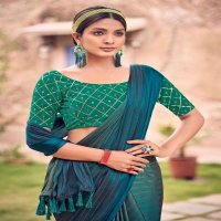 KASHVI KASHISH FANCY SAREE WITH VELVET EMBROIDERY BLOUSE