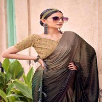 KASHVI KASHISH FANCY SAREE WITH VELVET EMBROIDERY BLOUSE