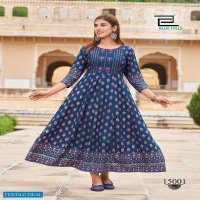 BLUE HILLS UP TO DATE VOL 15 FANCY RAYON LONG ANARKALI KURTI