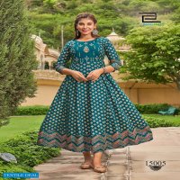 BLUE HILLS UP TO DATE VOL 15 FANCY RAYON LONG ANARKALI KURTI