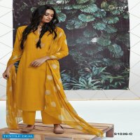 Ganga Inna S1036 Wholesale Premium Cotton Satin With Work Dresses