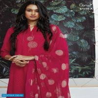Ganga Inna S1036 Wholesale Premium Cotton Satin With Work Dresses