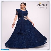 ALIZEH BRIDAL HERITAGE VOL 3 EXCLUSIVE BEAUTIFUL NET DESIGNER WORK LEHENGA