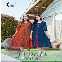 Kinti Frooti Vol-8 Wholesale Two Tone Slub Kurtis Catalogs