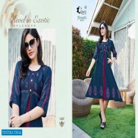 Kinti Frooti Vol-8 Wholesale Two Tone Slub Kurtis Catalogs