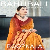 Bahubali Roopkala Wholesale Fancy Chiffon Printed With Embroidery Work Sarees