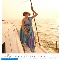 Rajtex Kingston Silk Wholesale Pure Satin Nylon Two Tone Weaving Sarees